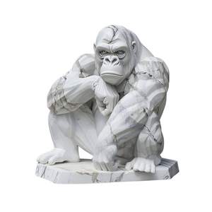 Escultura de Oso de Mármol Tallada a Mano en Tono de Madera Oscura, Figura de Vida Silvestre de Piedra Sólida, Decoración Rústica para Hogar y Jardín, Personalizable - Product Image 3