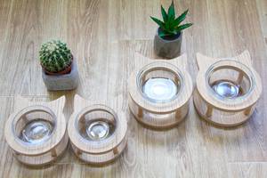 2025 Bamboo <b>Dog</b> <b>Bowl</b> Pet Cat Food <b>Bowl</b> Wooden <b>Stand</b> Pet Feeders - Product Image 3