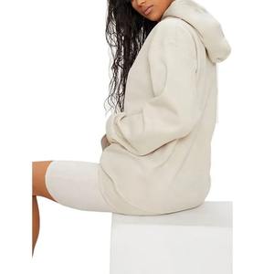 Personnalisé de Haute Qualité Designer Boxy Fit Tricoté Blanc Femme Pull Court Sweat À Capuche Sweats À Capuche Pour Les Femmes - Product Image 3