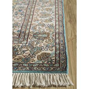 Tapis en soie noué à la main Gulmarg vert, grande surface 9x12, motif médaillon, pour la décoration de salon d'adolescents, usage domestique - Product Image 4