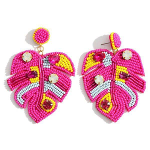 Boucles d'oreilles élégantes multicolores en perles de rocaille faites à la main boucles d'oreilles couronne de Noël comprend des perles de rocaille couleur par glowin fashion - Product Image 2