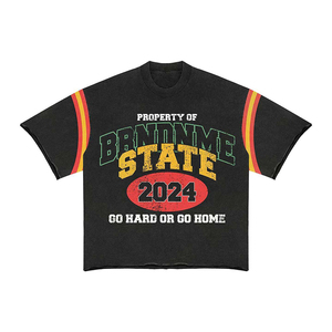 Conjunto personalizado de Camiseta y pantalón acampanado vintage lavado al ácido 100% Buena algodón alta calidad streetwear moda al por mayor Fabricante - Product Image 2