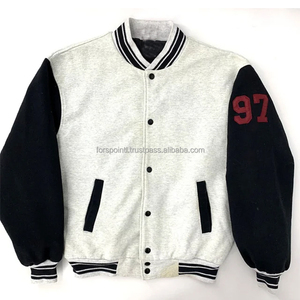 OEM Design personnalisé Hiver 100% Laine Broderie Polaire Lettre Bomber Latterman Varsity Veste Manteaux pour Hommes - Product Image 4