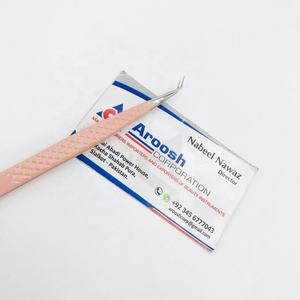 คีมหนีบขนตาสแตนเลสเคลือบพีชติดเพชรปลายเงิน45องศาชนิดทนทานและแหลม - Product Image 3