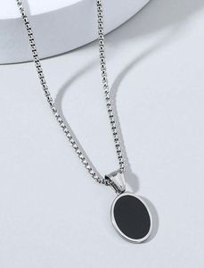 Personnalité Bague En Acier Inoxydable Carte Ronde Collier pour Hommes et Femmes Bijoux En Acier Inoxydable Pendentif Cadeau De Vacances - Product Image 6