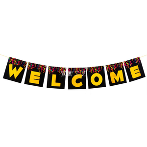 Bannière de bienvenue pour la remise des diplômes, drapeau suspendu en anglais pour la décoration de scène de fête en papier - Product Image 6