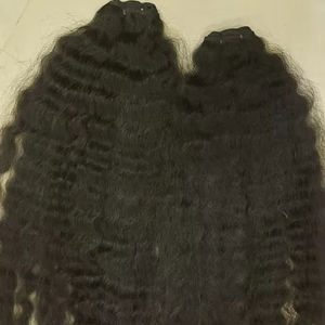 Usine indienne directe de faisceaux de cheveux humains de temple indien bruts non transformés Machine Double trame cheveux de vague de corps Extensions de cheveux humains - Product Image 1