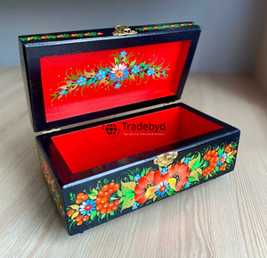 Tradebyd ที่มีคุณภาพสูงหรูหราไม้เนื้อแข็งที่กำหนดเองกล่องตกแต่งเครื่องประดับที่ทำด้วยมือพรีเมี่ยมของขวัญที่ทันสมัย - Product Image 1