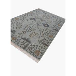 พรมขนสัตว์ถักมือสีฟ้าซาวานา พรมลายดอกไม้คลาสสิกทรงสี่เหลี่ยมผืนผ้าสำหรับห้องนั่งเล่นและทางเดินในบ้าน LCARM-603 สินค้ามาใหม่ - Product Image 2