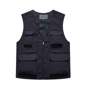 OEM 2025 multi-poches séchage rapide hommes utilitaire travail Cargo gilet voyage noir maille utilitaire coupe-vent extérieur pêche hommes gilet - Product Image 2