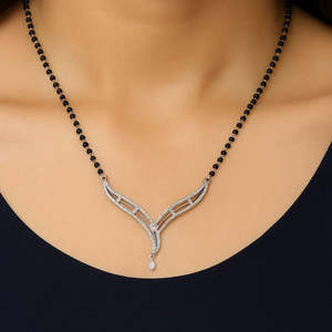 NOVAMART Fine Zarkan 925 <b>Silver</b> <b>Crown</b> Mangalsutra Cultural Collectible Jewelry Wholesale Export - Product Image 2