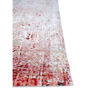 Tapis Uvenuti noué à la main en laine et soie de bambou, motif abstrait rectangulaire ivoire pour la maison, la chambre, viscose, fait main, modèle LRB(1655) - Product Image 4
