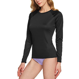 เสื้อยืดแขนยาวสำหรับผู้หญิง Upf50 + ชุดรัชการ์ดสำหรับดำน้ำ OEM โลโก้ตามสั่ง - Product Image 6