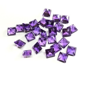 Piedra preciosa de cristal cuadrada de 6mm y 7mm facetada AAA Natural de alta calidad, buen Color, amatista africana, precio al por mayor, IGI facetado Suelto - Product Image 1