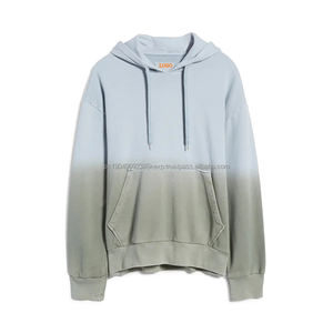 Sudadera Personalizada de Algodón 100% para Hombre, Sudadera con Capucha de Dos Colores, Sudadera Unisex Lisa con Cuello Redondo, Sudadera con Tinte Dip-Dye - Product Image 3