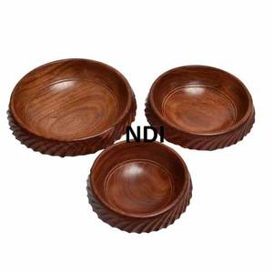 Mesa de comedor decorativa frutas verduras ensalada servidor cuenco de madera diseño novedoso acabado esmaltado cuenco de madera grande - Product Image 1