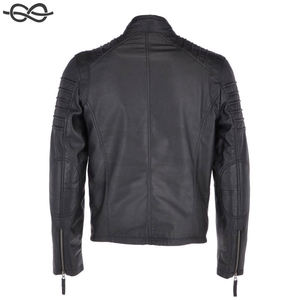 เสื้อแจ็คเก็ตหนังสำหรับนักขี่จักรยานสำหรับผู้ชาย, เสื้อแจ็กเก็ตมอเตอร์ไซค์สีดำคลาสสิก - Product Image 3