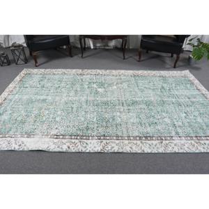 Alfombra Vintage, Alfombra Turca Grande de 5.4x9.5 pies, Alfombra Oriental Azul de Lana - Product Image 3