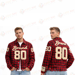 Chemise en flanelle à carreaux verts personnalisée pour homme, style streetwear, surdimensionnée, à boutons, manches longues, pour homme - Product Image 5