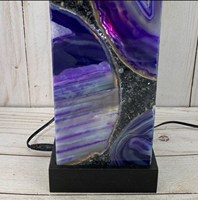 Lampu LED Bentuk Bunga Resin Lautan Biru Tua Buatan Tangan, Patung Lampu Malam, Koleksi Seni, Dekorasi Rumah, Hadiah untuk Ibu