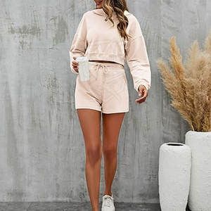 Ensemble sweat à capuche et short pour femme de qualité supérieure, personnalisable avec logo, vente en gros - Product Image 6