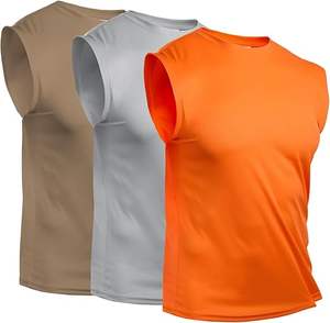 T-shirt personnalisé en coton épais avec col rond et broderie surdimensionnée Débardeur grande taille à épaules tombantes pour hommes - Product Image 4