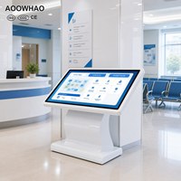 AOOWHAO - Quiosco de Consulta Autoservicio Horizontal con Pantalla Táctil de Vidrio Templado de 32-65 Pulgadas, Personalizado OEM ODM, para Vestíbulo de Hospitales y Centros Médicos