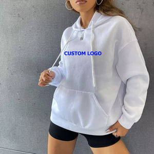 Sweat-shirt surdimensionné pour femme, sweat-shirt à manches longues, avec cordon de serrage, en coton, grande taille, ODM/OEM, vente en gros, hiver - Product Image 3