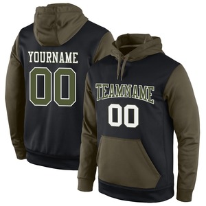 Directo de la industria al por mayor 3D bordado personalizado cosido gris rojo-negro deportes pulóver Sudadera con capucha - Product Image 6