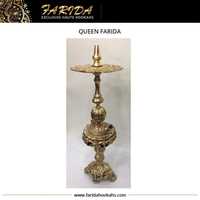 Nouvelle Chicha Miniature de Luxe Exclusive 2025 en Laiton Massif Faite à la Main, Finition Laquée, Origine Égyptienne, Modèle Farida Emperor-Queen