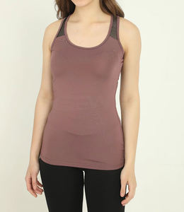 Débardeur extensible pour femme Chemise sans manches en tissu spandex à quatre voies Design Slim Fit évacuant l'humidité et confortable pour le yoga - Product Image 2