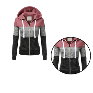 Sweat à capuche zippé en polaire respirant et à séchage rapide pour femme, de bonne qualité, prix abordable, vêtement d'hiver décontracté, fabrication OEM sur mesure - Product Image 6