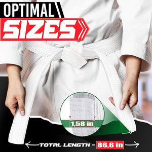 OEM Wholesale 100% Cotton Martial Arts <b>Belts</b> <b>Kids</b> Judo Karate Taekwondo BJJ <b>Belts</b> Custom Double <b>Belts</b> - Product Image 2