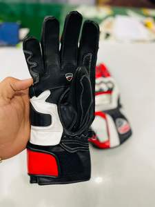 Guantes de protección de motocicleta de cuero Premium Guantes de motocicleta de carreras Guantes de carrera de cuero con forro suave - Product Image 2