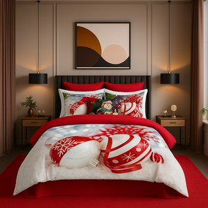 Parure de lit double moderne à imprimé numérique festif de Noël 200x220cm en coton Ranforce pour usage domestique - Product Image 5