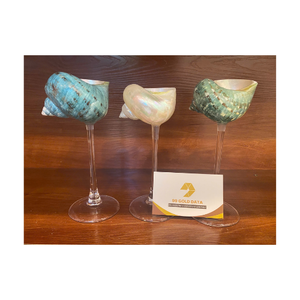 Copa de vino de concha marina hecha a mano en Vietnam Copas únicas a base de concha para comedor costero y decoración de casa de playa - Product Image 3