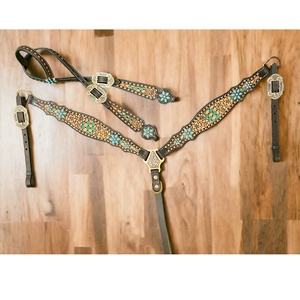 Leather Horse Tack Set Headstall Breast Plate Genuine Leather Lightweight Seasonal Horse Ridding Items From Direct Factory - Product Image 1