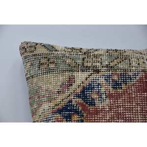 Almohada de retazos Kantha de lana Beige, diseño bohemio rústico de 16x16 pulgadas con patrón Floral bordado Vintage para el hogar o el sofá - Product Image 2