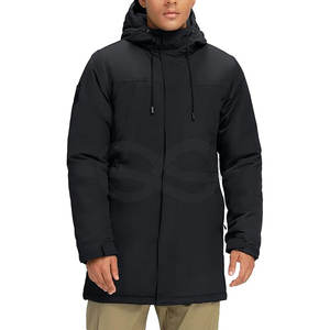 Manteaux d'hiver Veste longue et chaude avec capuche Parka matelassée décontractée Vestes coupe-vent pour les activités de plein air par temps froid - Product Image 1