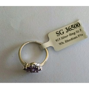 Shah Gems Women's Natural Amethyst Cluster <b>Ring</b> in 925 Sterling <b>Silver</b> <b>Adjustable</b> 18K Plating for Gift Inlaid <b>Ring</b> Accessories - Product Image 3