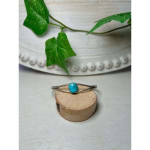Kingman Turquoise & Sterling <b>Silver</b> <b>Cuff</b> <b>Bracelet</b> Navajo Handmade Cultural Collectible Jewelry for Men - Product Image 1