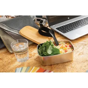Boîte à lunch en bambou et acier durable pour une alimentation éco-responsable - Product Image 2