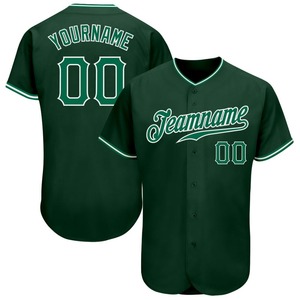 Ropa de equipo personalizada más vendida Camiseta de béisbol auténtica verde Kelly verde-blanca personalizada - Product Image 1