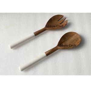 Ensemble de cuillères à salade en bois à prix de gros, ustensiles de cuisine, ensemble de cuillères à salade créatives à manche torsadé, cuillère de service, vaisselle - Product Image 5