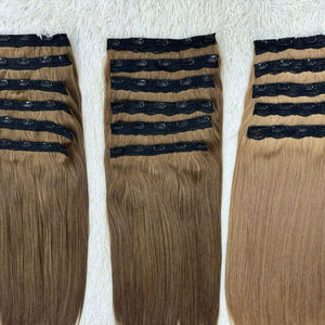 <b>Clip</b> <b>in</b> <b>Hair</b> <b>Extensions</b> 100% Real Human <b>Hair</b> <b>Clip</b> <b>in</b> Vietnamese Remy Human Natural <b>Black</b> <b>Hair</b> <b>Extensions</b> for Women - Product Image 1