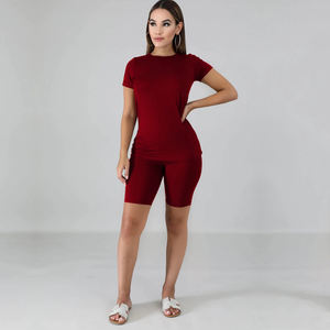 Summer Unisex Plus Size Biker <b>Shorts</b> Casual Two-Piece Tracksuit Party Club Outfit for Adults - Product Image 5