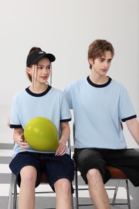 100% algodón Unisex moda Ringer Tee 200gsm Regular Fit cuello redondo Camiseta lisa para imprimir camiseta para hombres - Product Image 2