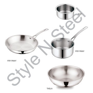 Wholesale Stainless Steel Single Wall Tasla Fry <b>Pan</b> and <b>Sauce</b> <b>Pan</b> with Silver Color Matt Hammered Top Metal Material - Product Image 1