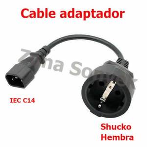 Câble adaptateur d'alimentation IEC C14 vers Schuko femelle, AC, neuf - Product Image 1
