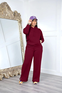 Vente en gros, sweat à capuche décontracté pour femme, ensemble deux pièces à manches longues, survêtement à la mode, vêtements de détente, ensembles pour femme - Product Image 4